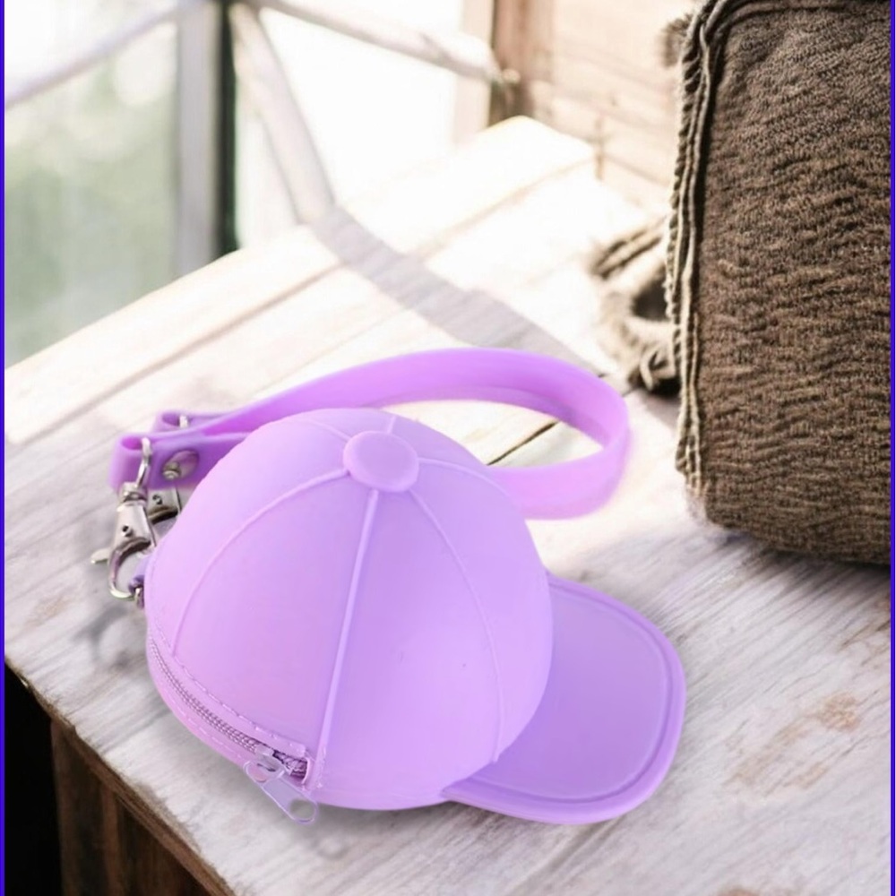 Cute Light Lavender Colored Baseball Hat Wristlet or Bag Charm
